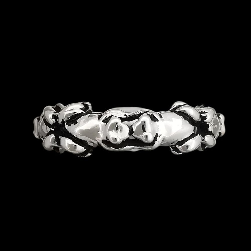 Size 8.5-925 Sterling Silver Kissing Fogs Band Ring