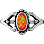 Size 7 - Orange Opal Twisted Rope Oval Ring