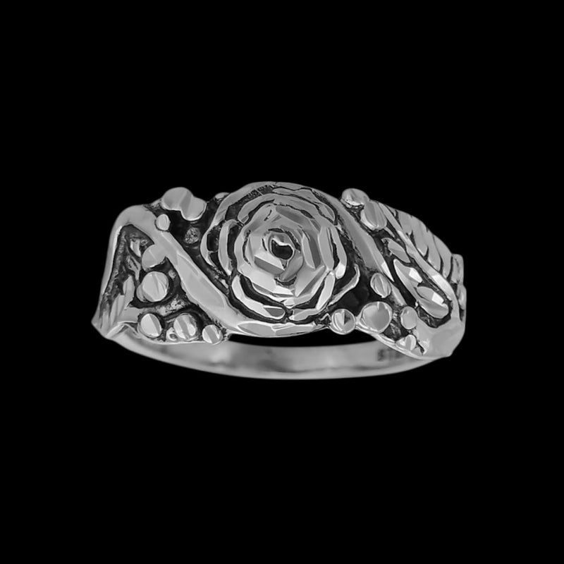 Sterling Silver Rose on Display Ring