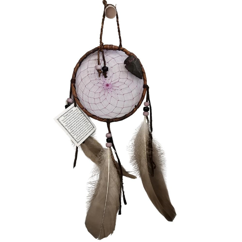 Native American handmade 4" Dream Catcher, Arrowhead, Feathers