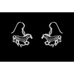 925 Sterling Silver Horse Earrings • Navajo Handcrafted • Equestrian Jewelry