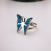 Vintage Turquoise Butterfly Ring - Sterling Silver, Size 6