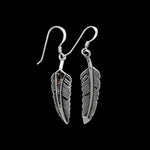 925 Sterling Silver Feather Earrings, Wild Horse Earrings, Magnesite Earrings