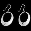 925 Sterling Silver Segmented Crescent Dangle Earrings