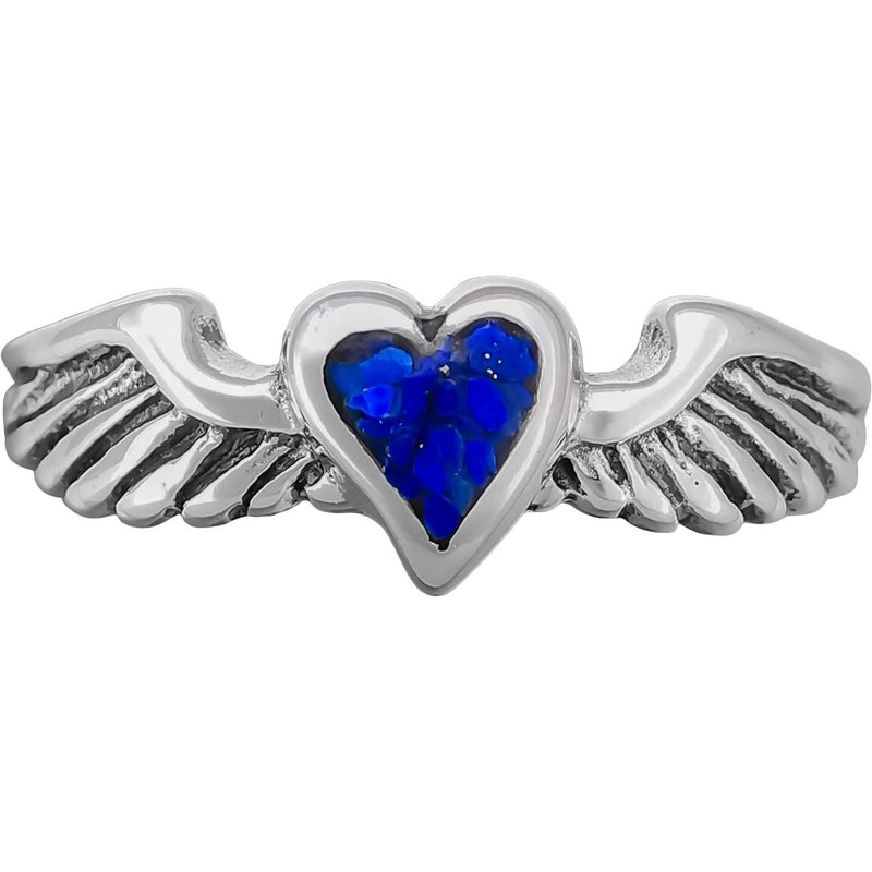 Size 7 - Lapis Lazuli Sterling Silver Soaring Heart Ring
