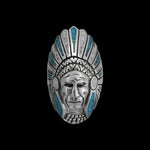 925 Sterling Silver Native American Chief Headdress Ring, Turquoise & Mother of Pearl Headdress Design, Statement Gemstone Band, Handmade Jewelry (9)