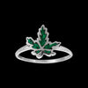 Sterling Silver Malachite Palmate Leaf Ring