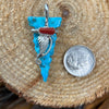 Native American Pendant, Hand Carved Turquoise Arrowhead, 925 Silver