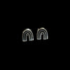 Sterling Silver Tiny Rainbow Stud Earrings
