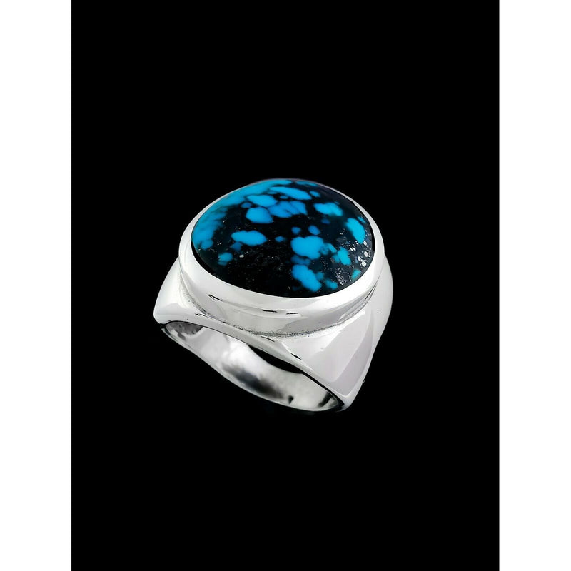 Mountain Ring • 925 Sterling Silver • Morenci Turquoise • Size 6 • Navajo Handmade