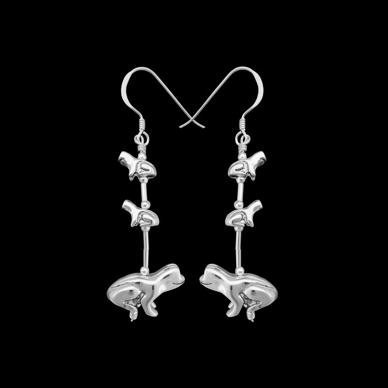 Sterling Silver Native American Frog Fetish Earrings