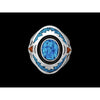Size 10-925 Sterling Silver Turquoise & Red Coral Ring, Southwestern Roie Jaque Design, Handmade Gemstone Band, Handcrafted Statement Birthstone Jewelry