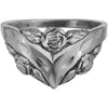 Sterling Silver V Shaped Diamond Cut Rose Ring