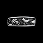 Size 8-925 Sterling Silver Native American Symbols Ring, Detailed Native Design, Symbolic Jewelry, Statement Band