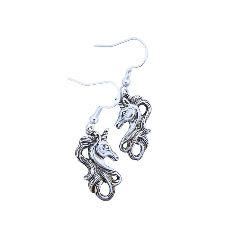 Sterling Silver Unicorn Dangle Earrings – Vintage, 90s Fairycore Style