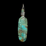 Native American Pendant • Hand Carved Turquoise Arrowhead • 925 Silver Craftsmanship