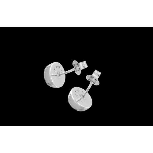 925 Sterling Silver Circle Earrings, Green Opal Studs, Bridal Posts, Wedding