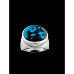 Mountain Ring • 925 Sterling Silver • Morenci Turquoise • Size 6 • Navajo Handmade