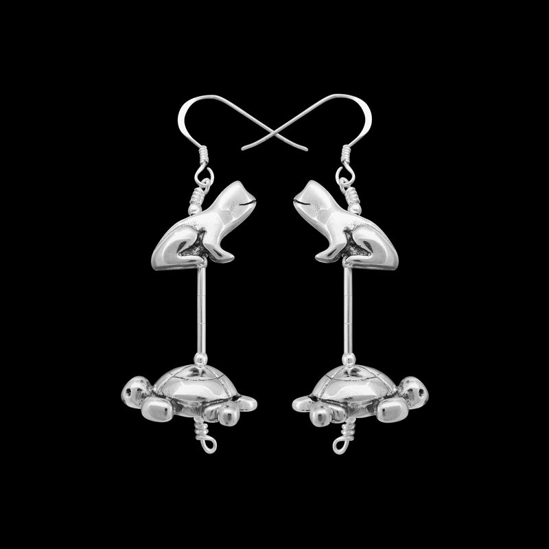 Fetish Animal Dangle Earrings (Bear, Roadrunner, Turtle & Frog)
