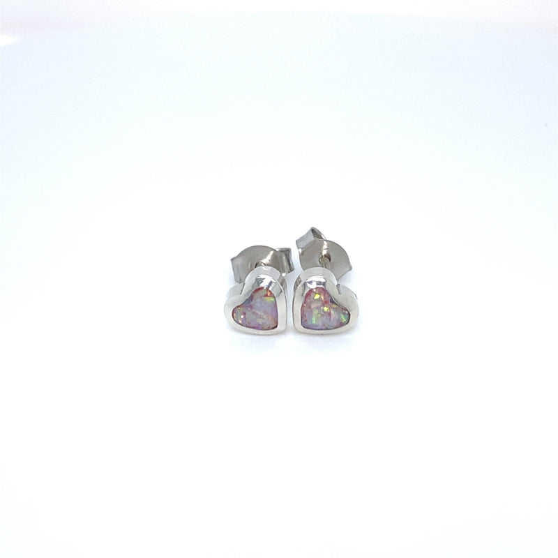 Heart Stud Earrings - Mainland Silver