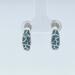 ER508 Mosaic Half Hoop Stud Earrings