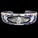 Customizable Sterling Silver Eagle cuff Bracelet, Birthstone Bracelets, Eagle Bracelet Jewelry, Navajo thunderbird Bracelet