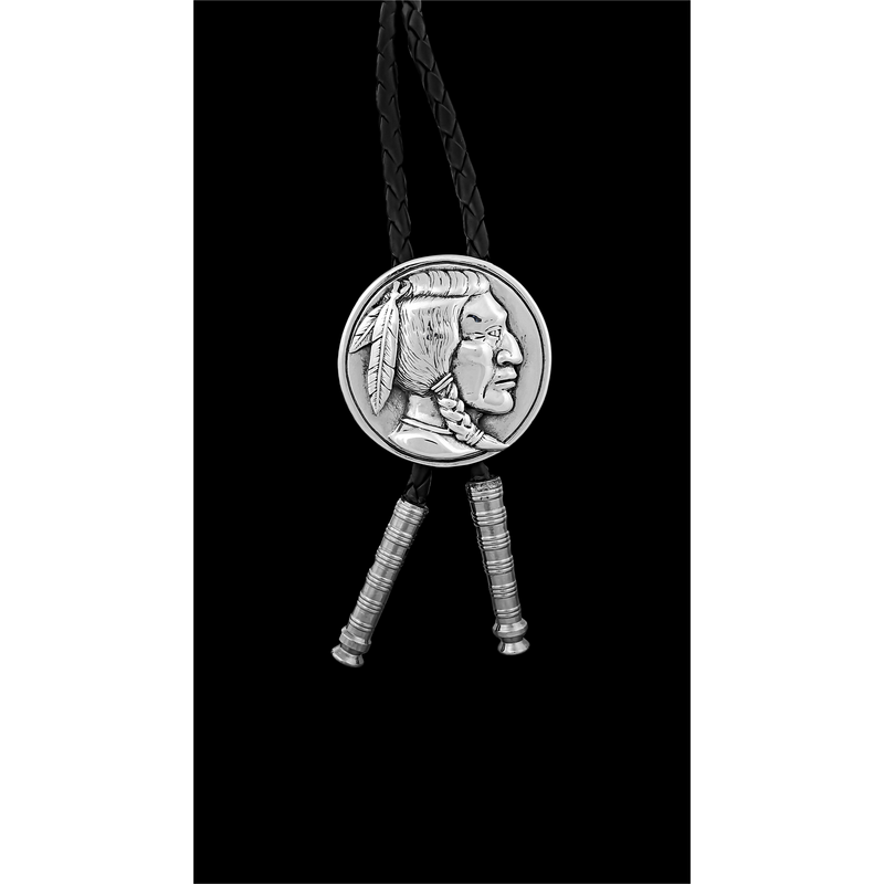 Native American Chief Bolo - Mainland Silver