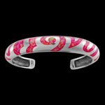 Customizable Sterling Silver Swirling Tribal Bracelet, Birthstone Cuff, Jewelry, Gemstone, Opal