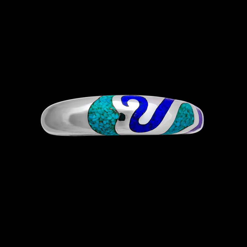 Customizable Sterling Silver Swirling Tribal Bracelet, Birthstone Cuff, Jewelry, Gemstone, Opal
