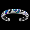 Customizable Sterling Silver Swirling Tribal Bracelet, Birthstone Cuff, Jewelry, Gemstone, Opal