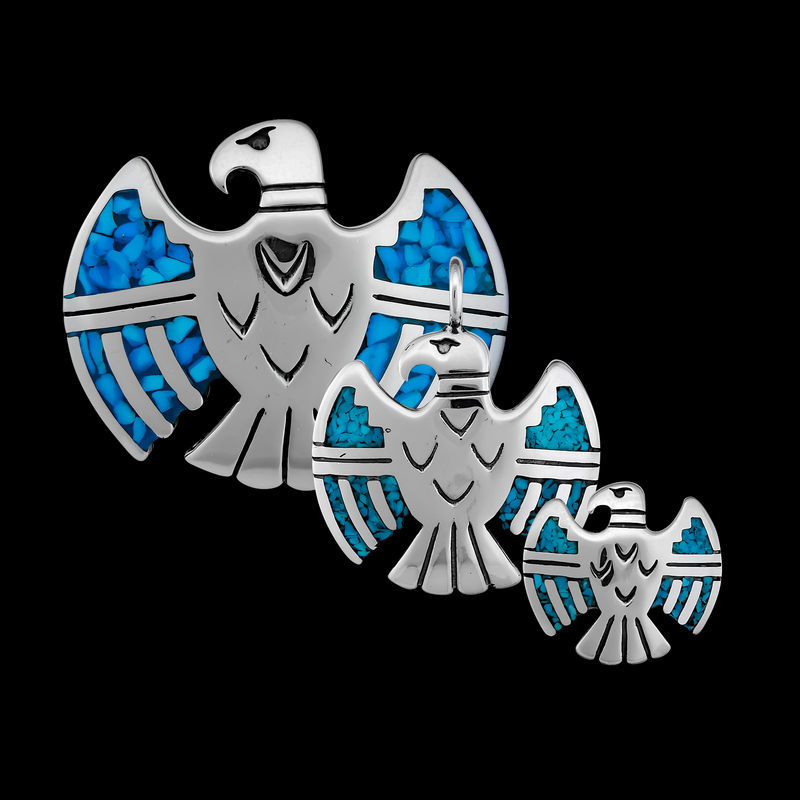 Navajo inspired Thunderbird Pendant, 925 Sterling Thunderbird pendant, Native American Jewelry, Southwestern