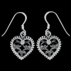 Damask Heart Earrings - Mainland Silver