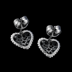 Damask Heart Earrings - Mainland Silver