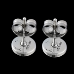 Inscribed Shield Stud Earrings - Mainland Silver
