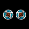Inscribed Shield Stud Earrings - Mainland Silver