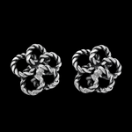 Rope Flower Stud Earrings - Mainland Silver