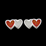 Pair of Hearts Stud Earrings - Mainland Silver