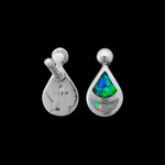 ER136 Teardrop Stud Earrings with Silver Bead