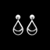 ER136 Teardrop Stud Earrings with Silver Bead