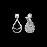 ER136 Teardrop Stud Earrings with Silver Bead