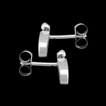 ER136 Teardrop Stud Earrings with Silver Bead