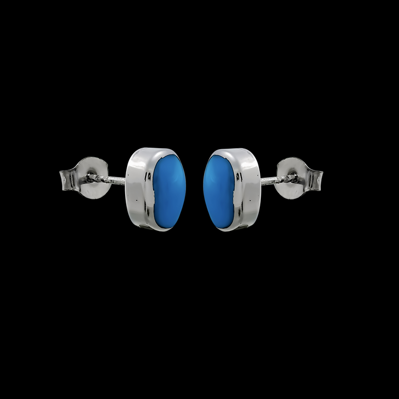 Large Oval Stud Earrings - Mainland Silver