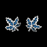 Cannabis Leaf Stud Earrings - Mainland Silver