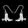 Cowboy Boot Dangle Earrings - Mainland Silver