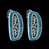 Half Hoop Filigree Stud Earrings - Mainland Silver
