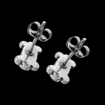 Oval Stud Earrings with Accents - Mainland Silver