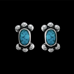Oval Stud Earrings with Accents - Mainland Silver