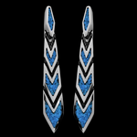 Large Chevron Dangle Earrings - Mainland Silver