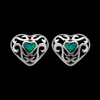 ER256 Damask Heart Stud Earrings