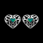 ER256 Damask Heart Stud Earrings